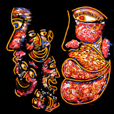 Lovers and Friends  90x90cm