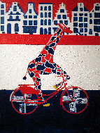 Giraffes on Bicycles 60x80cm