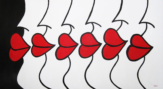 6 Lips Painting by ZARUM  184x10